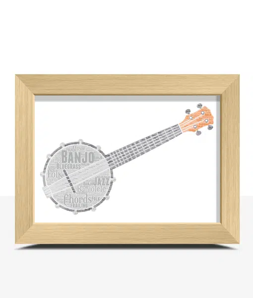 Personalised Banjo Player Word Art Gift Music Gifts