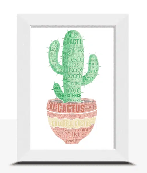 Personalised Cactus Plant Word Art Print
