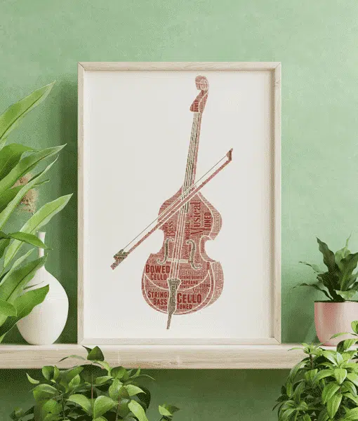 Personalised Cello Player Word Art Gift Music Gifts