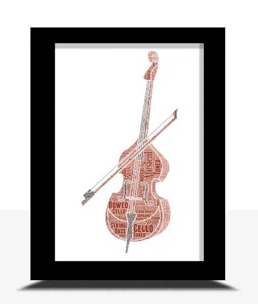 Personalised Cello Player Word Art Gift Music Gifts