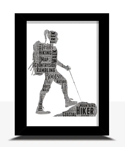 Personalised Female Walker – Hiker Word Art Gift Sport Gifts