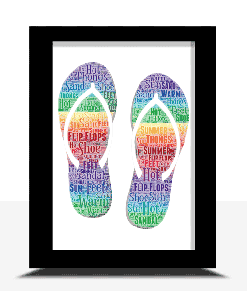 Personalised Flip Flops – Holiday Word Art Picture Gift Travel