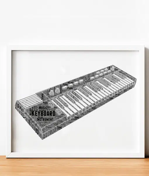 Personalised Music Keyboard Player Word Art Gift Music Gifts