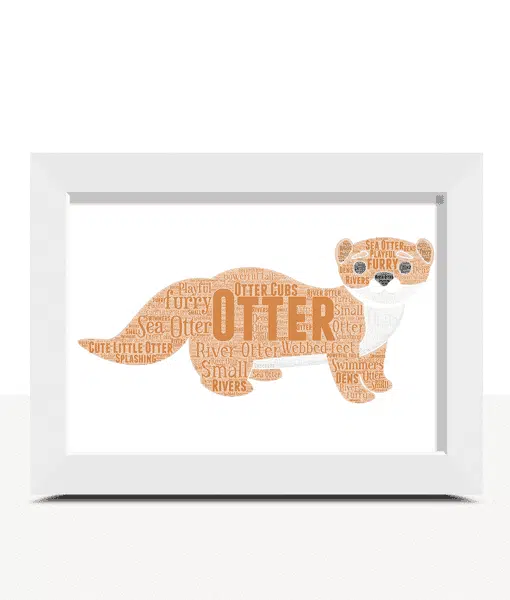 Personalised Otter Word Art Picture Frame – Otter Print Animal Prints