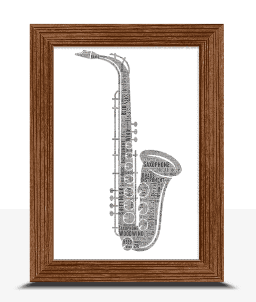Saxophone Word Art – Saxaphonist – Sax Teacher Gift Music Gifts