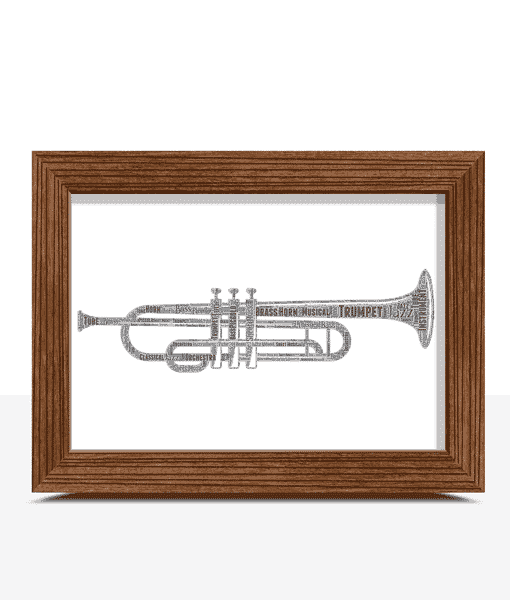 Personalised Trumpet Player Word Art Picture Gift Music Gifts