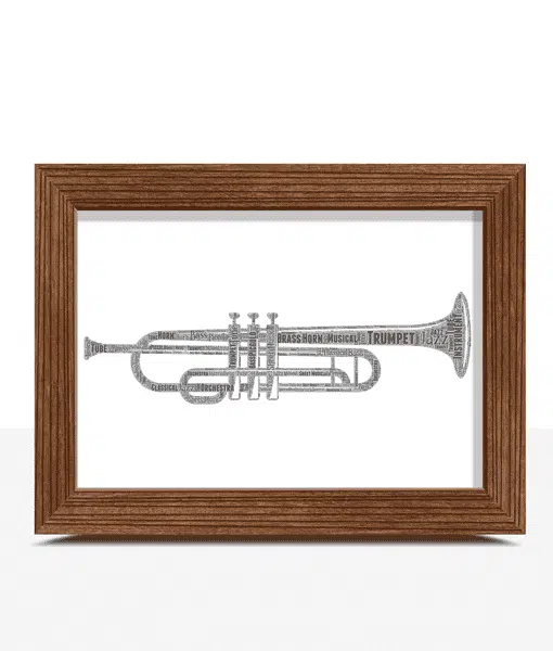 Personalised Trumpet Player Word Art Picture Gift Music Gifts