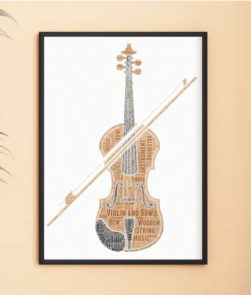 Personalised Violin Player Word Art Gift Music Gifts