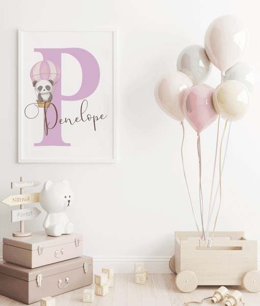 Children’s Name – Watercolour Initial Personalised Nursery Print Gifts For Children