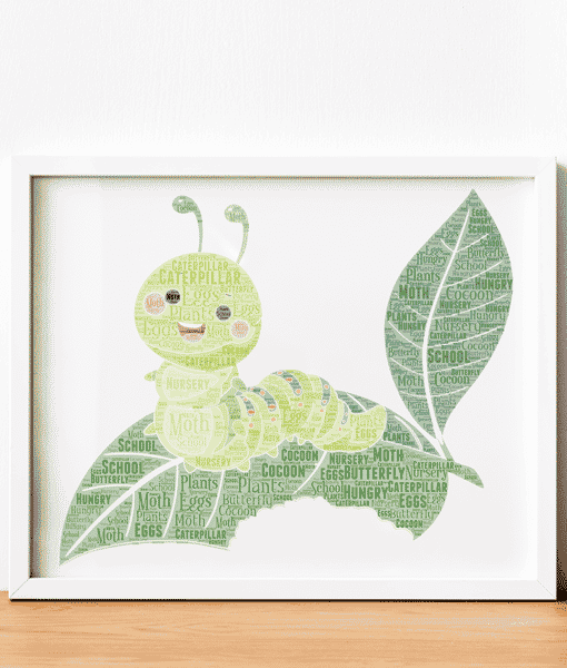 Personalised Caterpillar Word Art Picture Animal Prints
