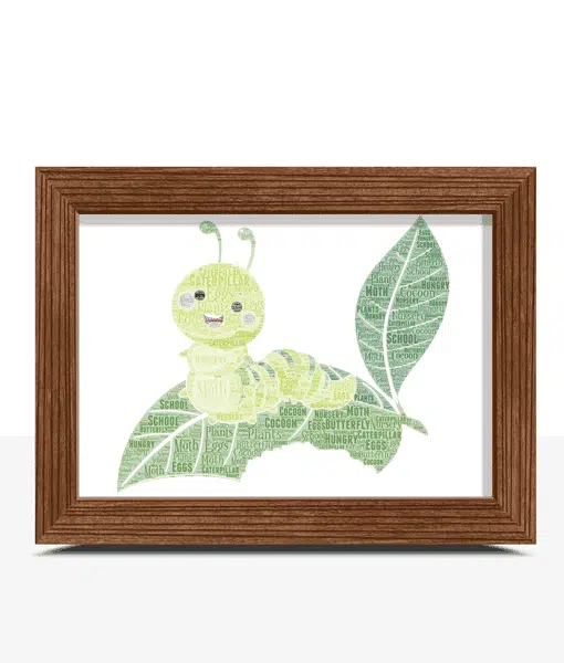 Personalised Caterpillar Word Art Picture Animal Prints