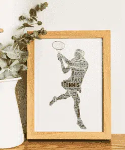 Personalised Ladies Tennis Player Word Art Gift Sport Gifts