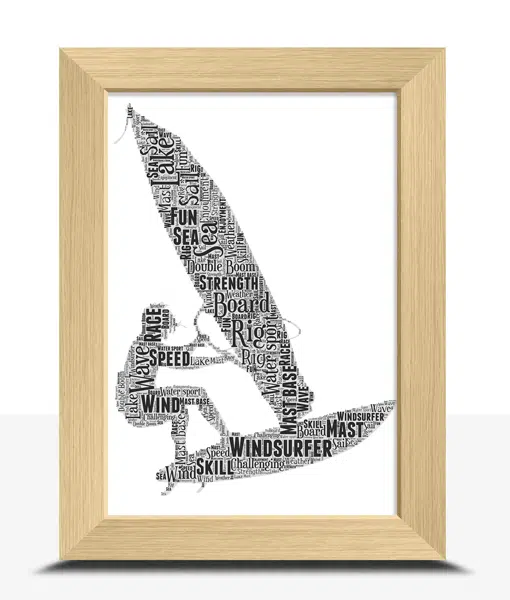 Windsurfing Word Art – Personalised Windsurfer Gift Sport Gifts