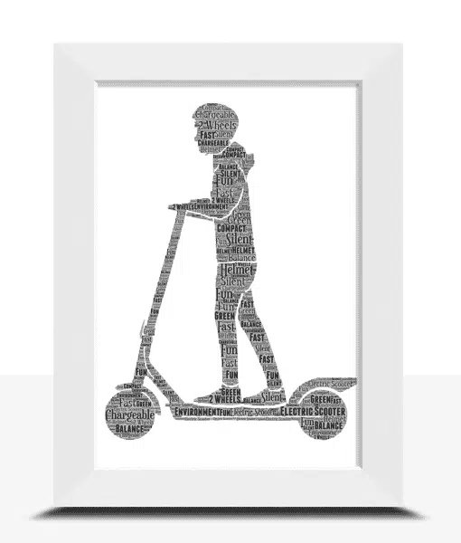 Boys Personalised Electric Scooter Word Art Gift Gifts For Children