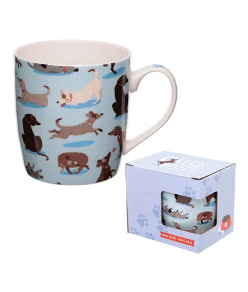 Catch Patch Dog Design Porcelain Mug