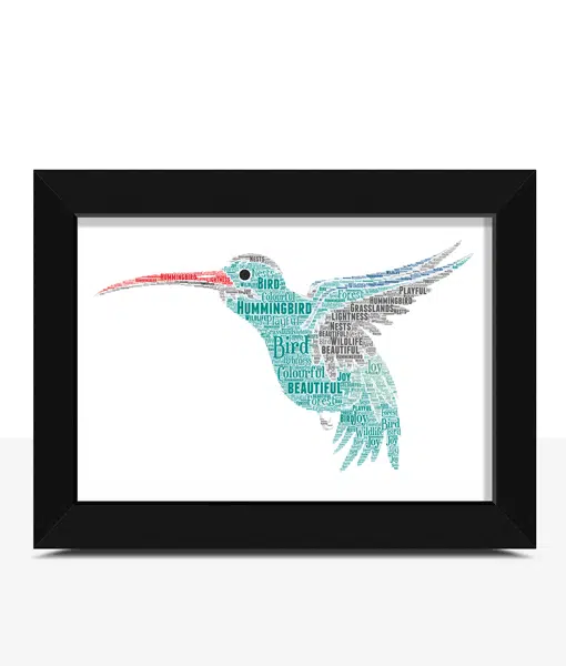 Personalised Hummingbird Word Art Picture Print Animal Prints