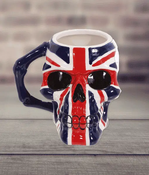 Skull Head Union Flag Ceramic Mug