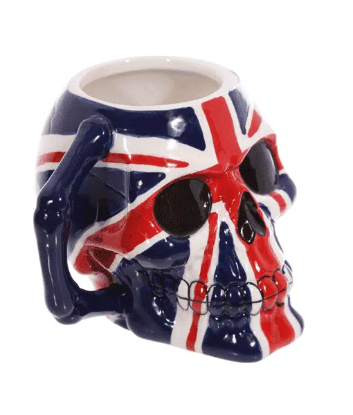 Skull Head Union Flag Ceramic Mug