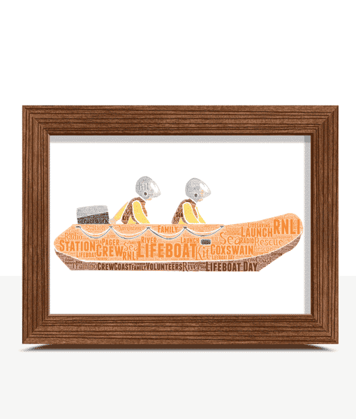RNLI Lifeboat Personalised RNLI Crew Word Art Picture Gift Healthcare Gifts