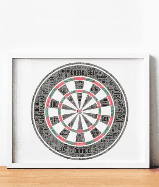 Personalised Dartboard Word Art Picture Frame Sport Gifts