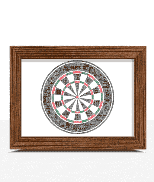 Personalised Dartboard Word Art Picture Frame Sport Gifts