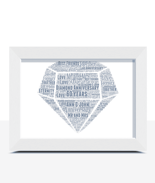 Diamond Wedding 60th Anniversary Word Art Gift Anniversary Gifts