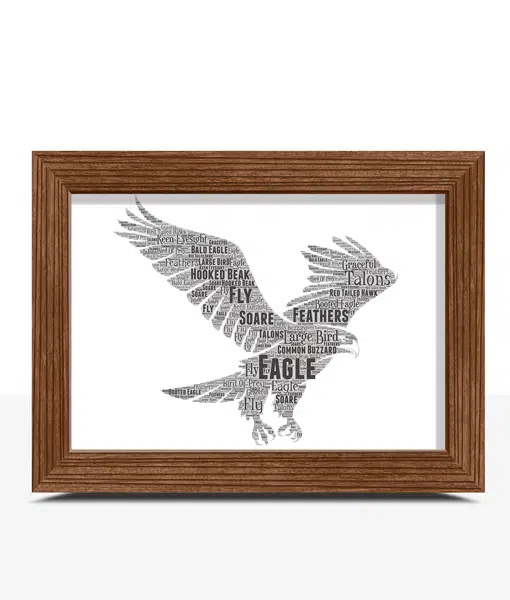 Personalised Eagle Word Art Print Animal Prints