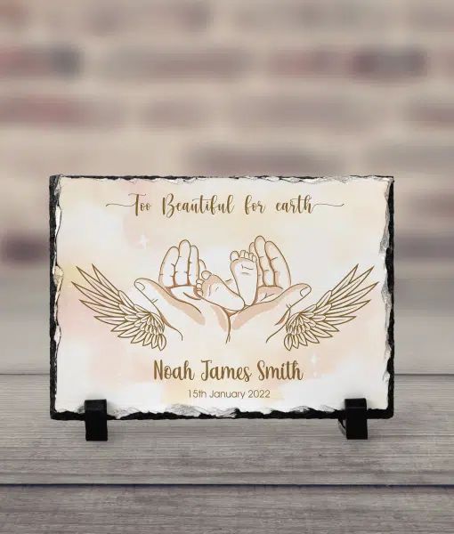 Personalised Angel Baby Memorial Slate Plaque Gift Memorial Gifts