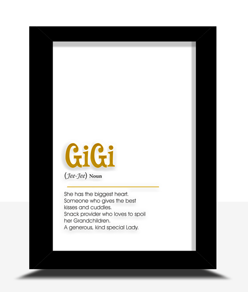 Gigi Dictionary Foiled Definition Print Gifts For Grandparents