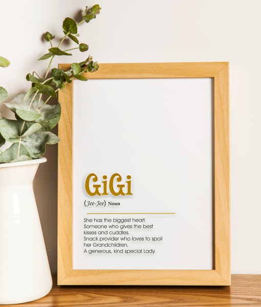 Gigi Dictionary Foiled Definition Print Gifts For Grandparents