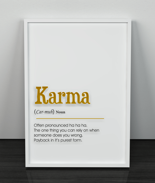 Karma Definition Quote Foiled Poster Print