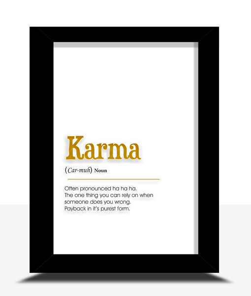 Karma Definition Quote Foiled Poster Print