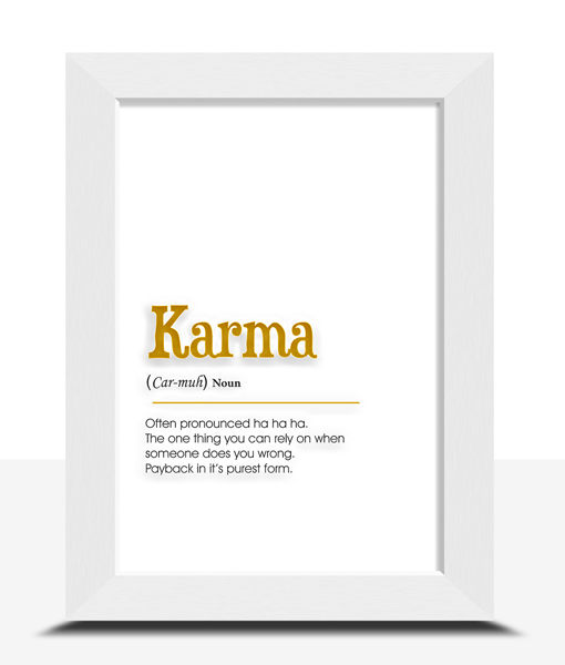 Karma Definition Quote Foiled Poster Print ho