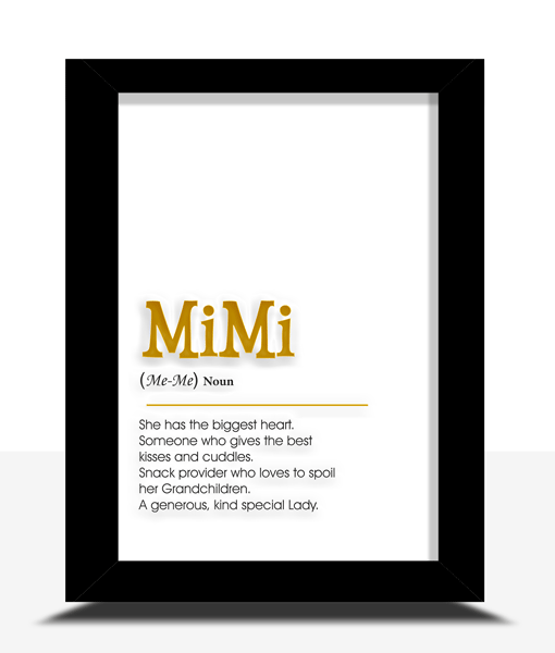 Mimi Definition Dictionary Foiled Poster Print Gifts For Grandparents
