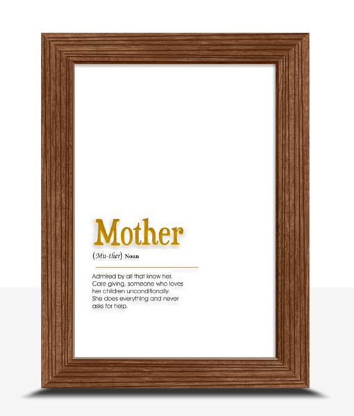 Mother Definition Foiled Poster Print Gifts For Mum