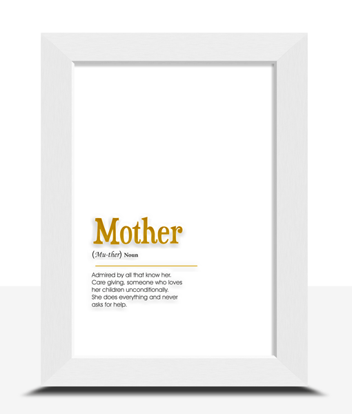 Mother Definition Foiled Poster Print Gifts For Mum