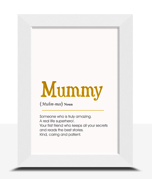 Mummy Definition Dictionary Foiled Poster Print Gifts For Mum