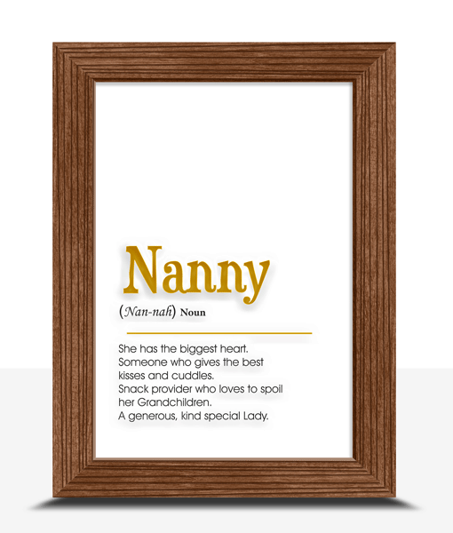 Nanny Dictionary Definition Foiled Print Gift Gifts For Grandparents