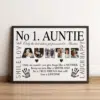 No 1 AUNTIE Personalised Photo Print Gift Auntie