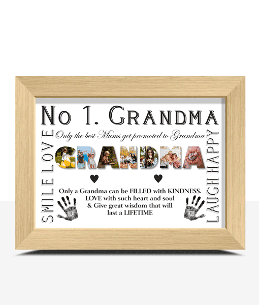 No 1 GRANDMA Personalised Photo Frame – Grandma Photo Gift Gifts For Grandparents
