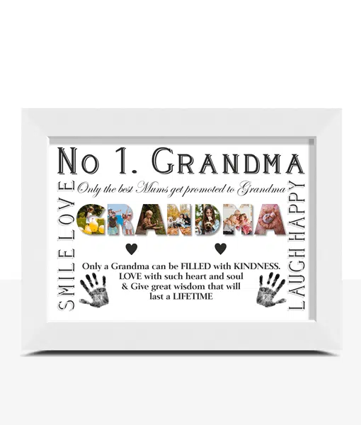 No 1 GRANDMA Personalised Photo Print – Grandma Photo Frame Gift Gifts For Grandparents