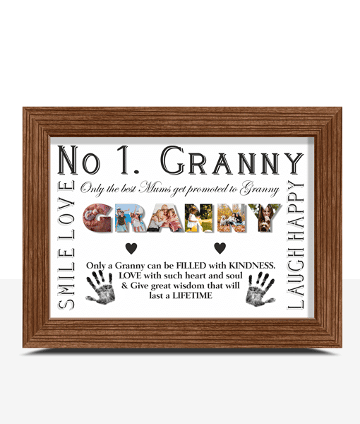 No 1 GRANNY Personalised Photo Frame Gift Gifts For Grandparents
