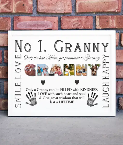 No 1 GRANNY Personalised Photo Frame Gift Gifts For Grandparents