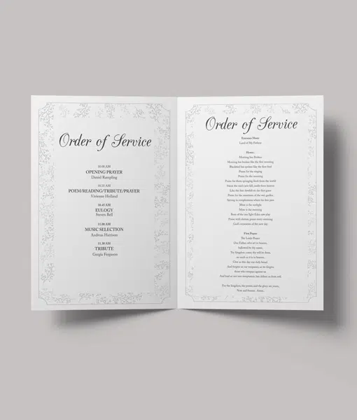 Oak Tree Design – 4 Page – Funeral Order of Service