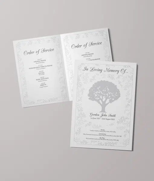 Oak Tree Design – 8 Page – Funeral Order of Service