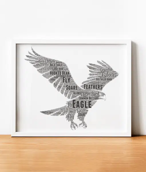 Personalised Eagle Word Art Print Animal Prints