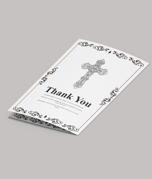 Traditional Cross Design – 8 Page – Funeral Order of Service With Photo