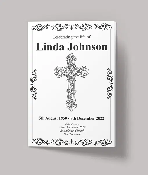 Traditional Cross Design – 16 Page – Funeral Order of Service