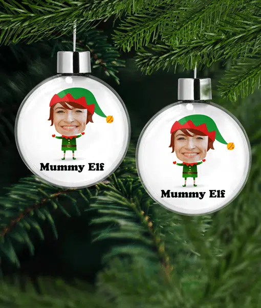 Personalised Christmas Elf Photo Bauble Christmas