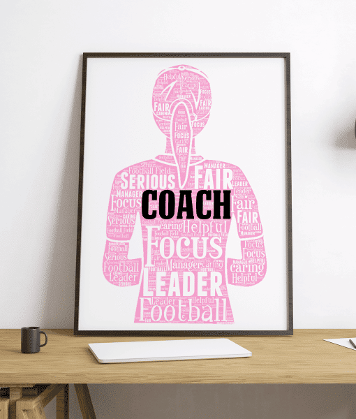 Female Sports Team Coach Personalised Word Art Gift Sport Gifts